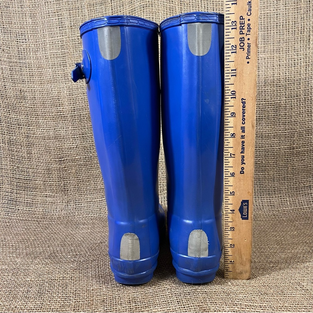 Hunter Rain Boots Original Blue Rubber Tall Pull On Waterproof Size 5 - Picture 8 of 11